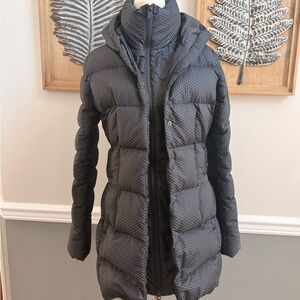 The North Face Hey Mama Goose Down Dotted Parkina Coat Black READ DESCRIPTION